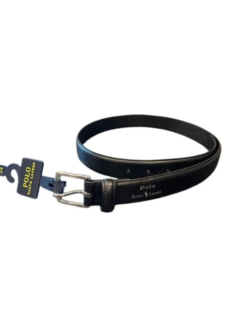 Polo Ralph Lauren Full-Grain Leather Dress Belt – Black – Size 34 – NWT
